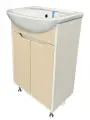 Тумба для ванной под раковину Runo ЭкоНова 60, белый-кремовый, под раковину Уют 60