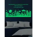 Наклейка светящаяся ' Ночной город ', 32x111см. (дом, сити, звёзды, луна, мост, небоскрёб, панелька)