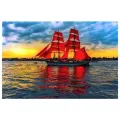 Набор алмазной вышивки Алые паруса, размер 75х50 см, 57 цветов