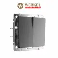 Перекрестный двухклавишный выключатель/переключатель Werkel W1123064 графит матовый IP20