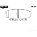 Дисковые тормозные колодки ADVICS 1420567492 SN140 CCUA 9 ADVICS