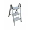Стремянка Алюминиевая Milano 3 Широкие Ступени Белая, Рабочая Высота 2.67 М, Нагрузка 150 Кг.