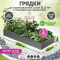 Грядка оцинкованная Красивая грядка, с полимерным покрытием для сада и дачи , 1 х 2 м. ( цвет графит )