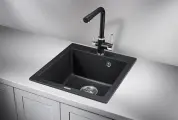 4651, шварц (чёрный металлик), кухонная мойка, кварц
