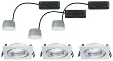 Светильник встраиваемый Paulmann Premium Line Coin LED 90x90 мм 7Вт 380Лм 2700К IP23 230В Алюминий тертый Поворотный Набор 3 шт. 92839.