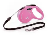 Flexi New Classic M 5м до 20кг поводок-рулетка трос, розовый