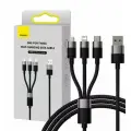 Кабель для зарядки Baseus StarSpeed One-for-Three, USB to Lightning/Type-C/microUSB, 3.5A, 120 cм, Черный/Серый