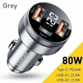 Зарядное устройство Essager автомобильное, 80 Вт, USB Type-C, qc 3,0, 5 А, Grey 80W Car Charger