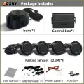 Профессиональный комплект датчиков передней парковки автомобиля, авто парктроник, система помощи при транспортных средств, зуммер, громкость сигнализации, можно регулировать, универсальный, Black