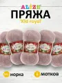 Пряжа для вязания ALIZE 'Kid royal', 50г, 500м (62% кид мохер, 38% полиамид), ТУ (541 норка), 5 мотков