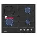 Варочная панель газовая Simfer 60см, электрическая конфорка, газ-контроль, электроподжиг, решетки чугун, 5 ЛЕТ гарантия
