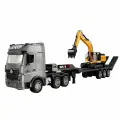 Радиоуправляемый экскаватор и грузовик HuiNa Toys масштаб 1/18 2.4G 9CH - HN1522 (свет, звук)