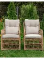 Садовые кресла ROYAL FAMILY ISABELLA из искусственного ротанга, бежевый, комплект из 2 шт.