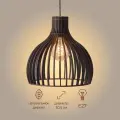 Люстра подвесная потолочная из дерева Brillight, черный