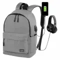 Рюкзак HEIKKI ACTIVE (хейки) универсальный, отделение для ноутбука, USB-порт, серый, 44х31х14 см, 272561