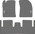 Автомобильные коврики EVA для Citroen C4 Picasso II Grand (2013-2018), с каучук. подпятником и 2 эмблемами Citroen, серые с серым кантом, ячейка ромб
