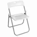 Стул складной BRABIX Golf Lite CF-017, серебристый каркас, пластик белый, 532896