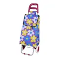 Сумка-тележка Рыжий кот, 28х96х37 см, васильки