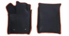 Передние ковры для Lada Largus (2021-2025), 5-мест / Лада Ларгус. Цвет: Чёрный/Оранжевый