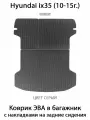 Коврик ЭВА в багажник с накладками на задние сидения для Hyundai ix35 (10-15г.). ЕВА соты от SUPERVIP Для Хёндай ix35.