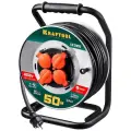 Силовой удлинитель на стальной катушке KRAFTOOL K-325, 50м, 4000Вт, IP44 55086-50