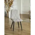 Мягкие стулья Милана для кухни и комнаты со спинкой / 4 шт, светло-серый