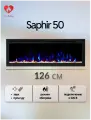 Линейный электроочаг SAFITA 50 (супер-Led пламя, multi-color подсветка пламени и дров, пульт, звук, обогрев) Diamond 50, Saphir 50