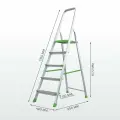 Стремянка 5 ступеней алюминиевая NV2117 Новая Высота со ступенями 130 мм 2К башмаки.