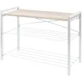Этажерка для обуви Nika ЭКТ3-80Л с сиденьем, дуб сонома/матовый белый (ЭКТ3-80Л/ДС)
