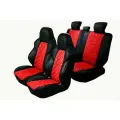 Универсальные автомобильные чехлы с ромбом / Черные с красным
