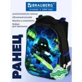Рюкзак школьный для мальчика, портфель в 1 класс ортопедический, ранец с брелоком, Brauberg Неоновый рыцарь, 274395