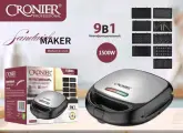 Электрическая Мультипекарь 9в1 CRONIER CR-1725 / Гриль-вафельница с 9 сменными панелями, 1500 Вт