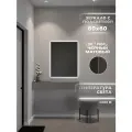 Зеркало с подсветкой в алюминиевой раме настенное ONE MARKET 80х60 см. Свет: Нейтральный Белый 6000К. Черное