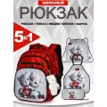 Рюкзак школьный для девочки 1-4 класс, набор 5 в 1 (мешок, пенал, фартук) + брелок, SkyName (СкайНейм)