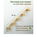 Настенная лесенка для кошек WOW.WOOD, 87 см, 5 ступеней, игровой комплекс с когтеточкой и крепежом