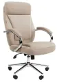 Компьютерное кресло для дома и офиса CHAIRMAN HOME 794, ткань велюр бежевый с хромированной крестовиной и подлокотниками