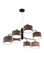 Подвесная люстра Citilux Форма CL428281, современный стиль, венге, 8 рожков, цилиндрические абажуры, E27, 60 Вт