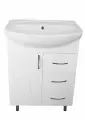 Тумба с раковиной Style Line 24, белая ( Стелла 65 см), ЛДСП, 3 ящика, с доводчиком