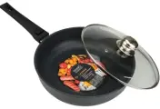 Сковорода глубокая с крышкой Panairo Lordom, съемная ручка, 28 см