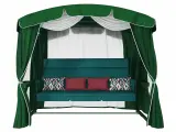 Качели садовые взрослые 4 местные для дачи раскладные с москитной сеткой Бригантина Люкс зеленый