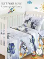 Детское постельное белье для новорожденных Миланика Город роботов, бязь, наволочка 40х60, 100% хлопок