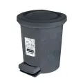 Контейнер для мусора с педалью 'STONE' 6л, цвет темный камень, практичный и долговечный