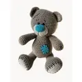 Мишка Тедди вязаная игрушка ручной работы 17 см подарок для ребёнка, игрушка для новорождённого, безопасная игрушка