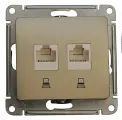 Розетка компьютерная двойная RJ45+RJ45 Systeme Electric Glossa Титан GSL000485KK