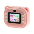 Детский мини принтер с камерой, для печати, модель LPR-21, Туре-С, лента, с ремешком, розовый