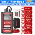 2025 Thinkcar ThinkDiag 2 ВСЕ программное обеспечение Протокол Canfd 15 Служба сброса OBD2 Диагностический инструмент bI Directiona Кодирование ЭБУ 1 год бесплатно Thinkdiag 2