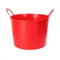 Таз-корзина мягкая пластиковая 17л, красный, удобные ручки, цилиндрическая форма, гладкая поверхность