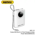 Повербанк / внешний аккумулятор Remax RPP-73 35W 20000mAh со встроенными кабелями Type-C и Lightning, цвет Черный