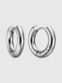 Серьги конго ДУША_BRAND, размер 16 мм, серебряный