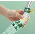 Фильтр насадка для воды на кран с вращением на 360 градусов, цвет зеленый, диаметр выхода крана 16 - 22 мм.